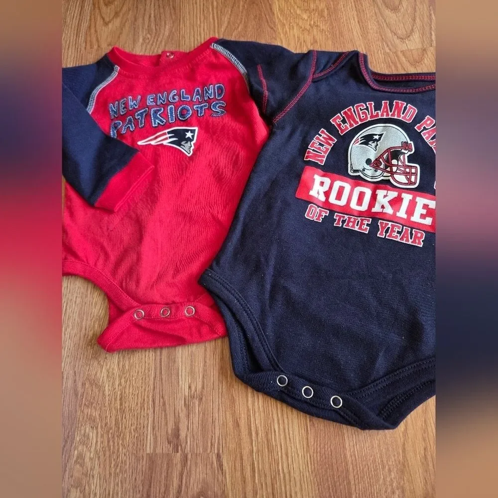 NFL New England Patriots Baby 3-6M 2pc Set New 100% Cotton Superbowl